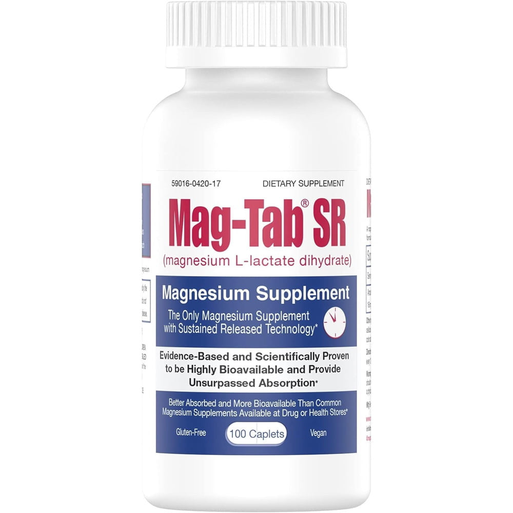 Mag-Tab Sr Magnesium Supplement 84 Mg (7 Meq) Caplets - 100 Ea